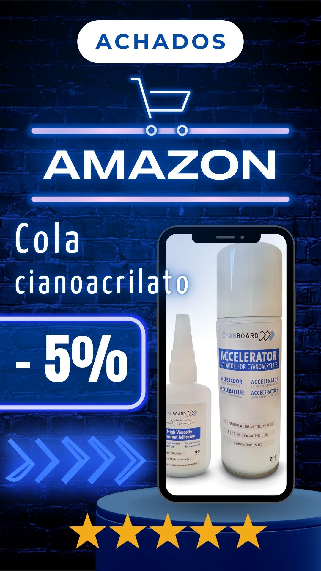 ✅ Cola cianoacrilato alta viscosidade